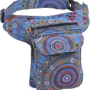Fanny Pack Crossbody Bags for Women| Cotton Canvas Boho Hippie Festival Colorful